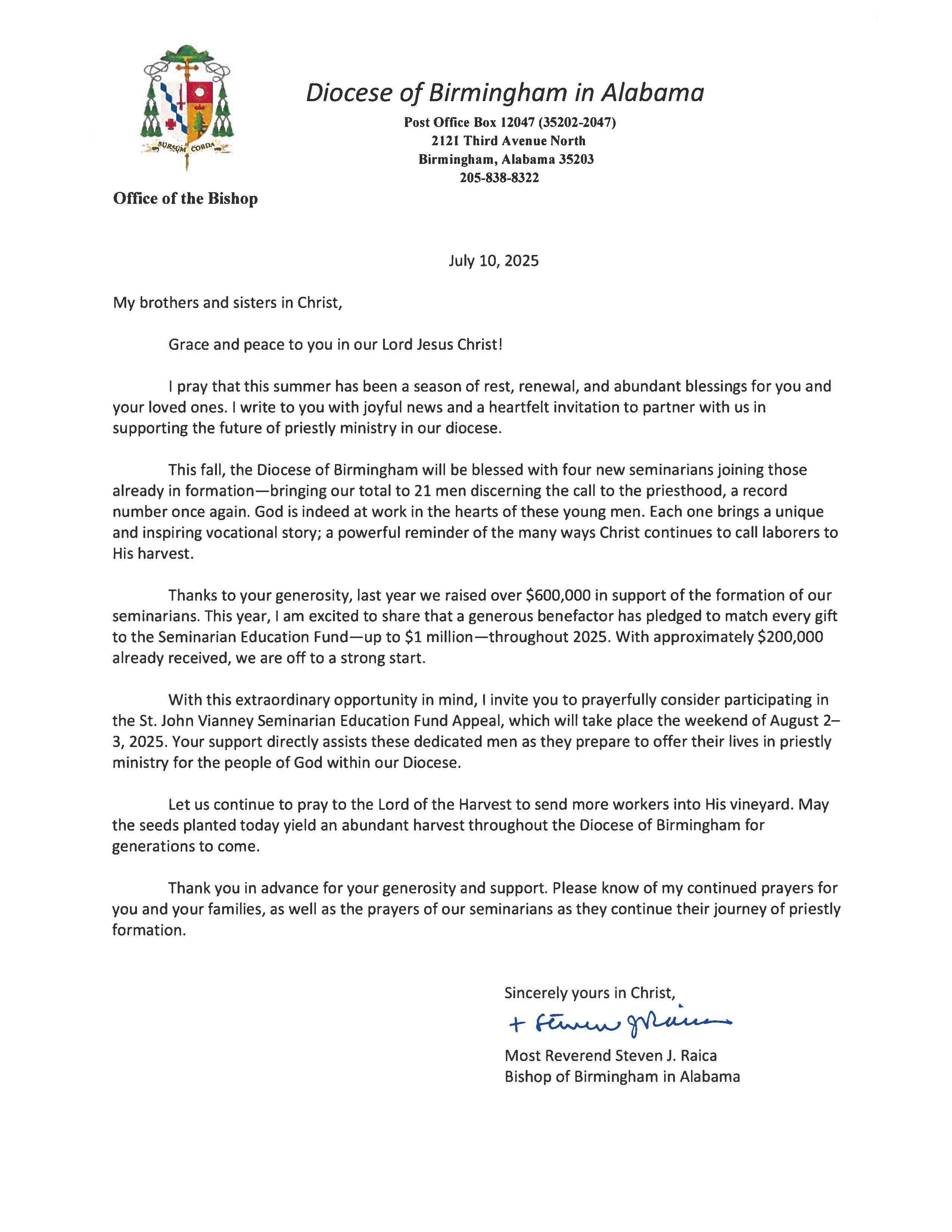 letter from the bishop